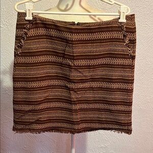 Bob Mackie Earthy Striped Mini Skirt